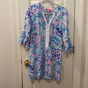 Lilly Pulitzer dress, blue, pink and white size small